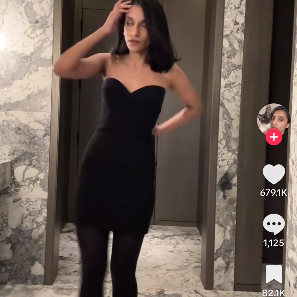 Sergio Hudson Black Strapless Dress